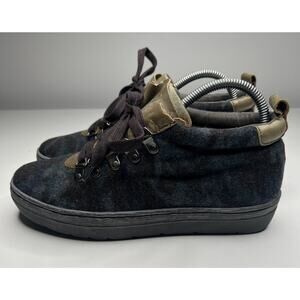 OTBT Green Lake Ankle Booties Womens 8.5M Blue Bronze Camo Leather Lace Up